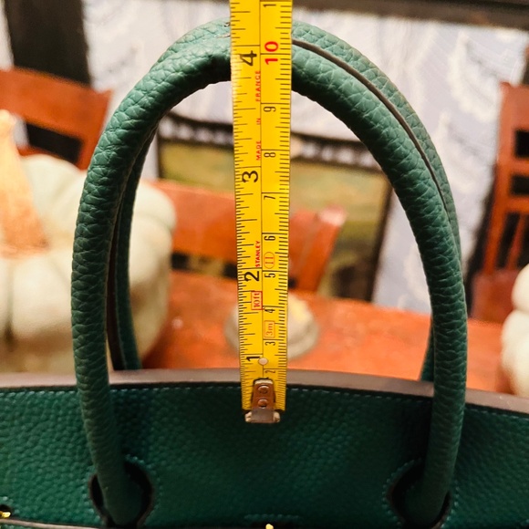 Green Leather Birkin Gold 35 - Picture 3 of 5